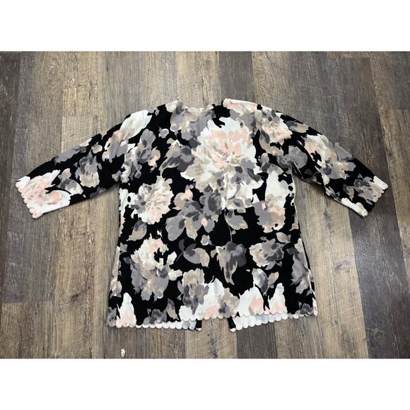 Isaac Mizrahi Live Floral Print Cadigan Size Large - Picture 5 of 5